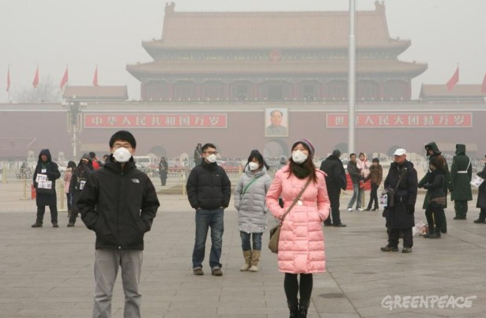 Poluição no centro de Pequim. Foto: Greenpeace/Kuang Yin