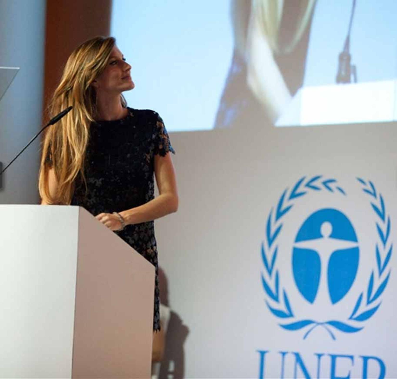 A modelo brasileira Gisele Bündchen apoia nova campanha do PNUMA. Foto: ONU