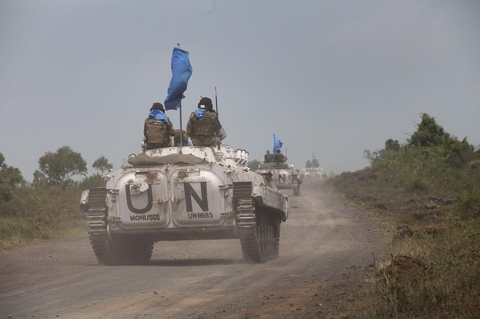 Missão das Nações Unidas na República Democrática do Congo (MONUSCO) em patrulha. Foto: MONUSCO / Sylvain Liechti