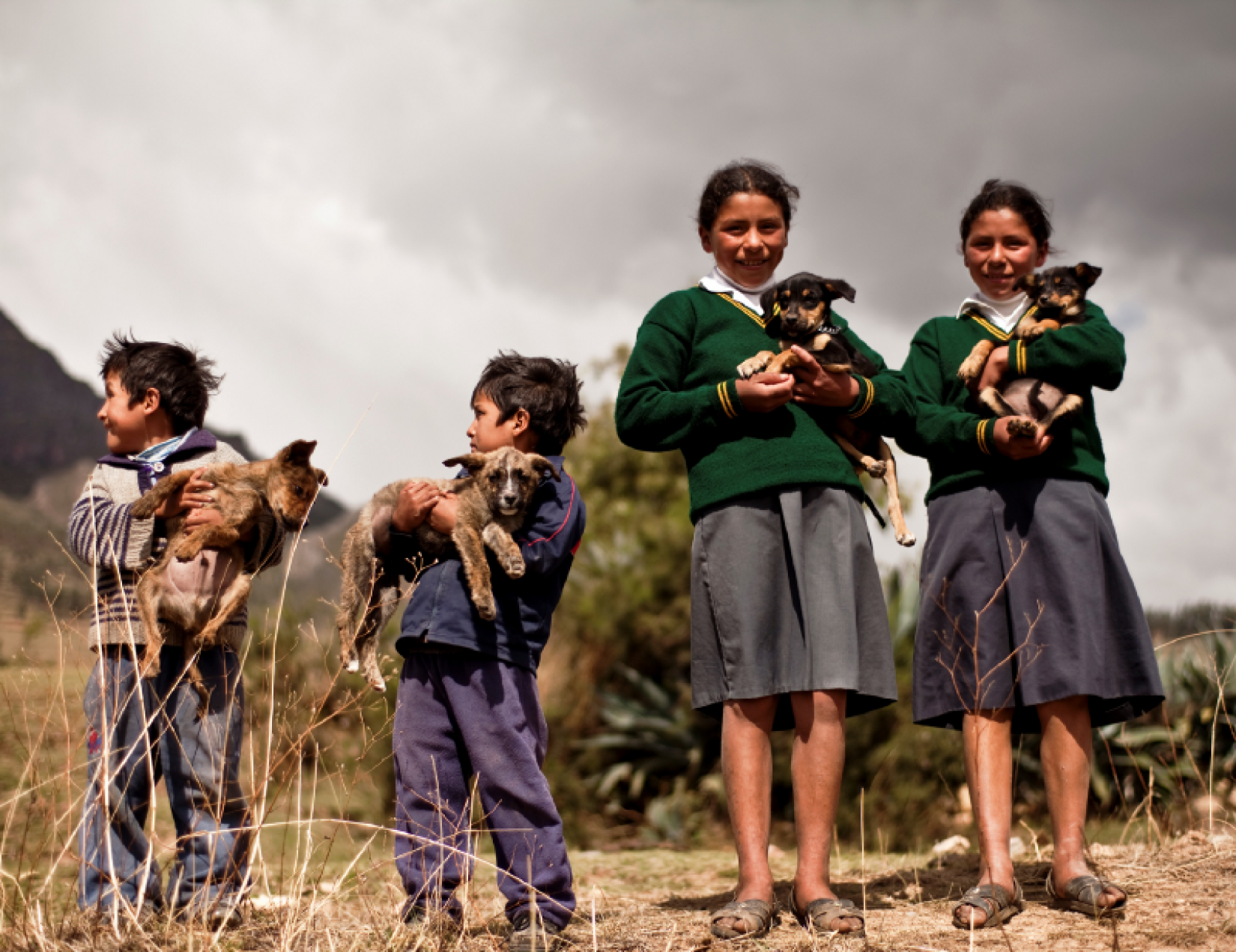 Crianças com animais de estimação no Peru. Foto: PNUD Peru