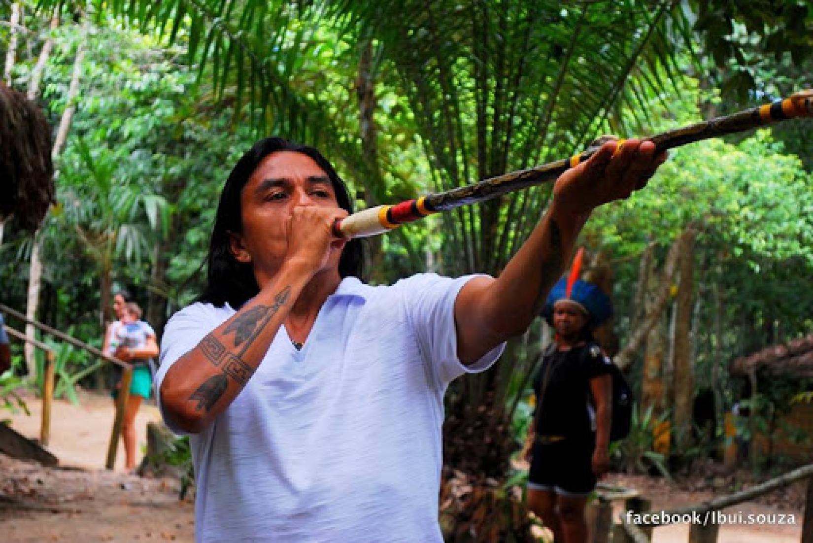 Edson Kayapó na aldeia Jaqueira. Foto: Ibui Pataxó