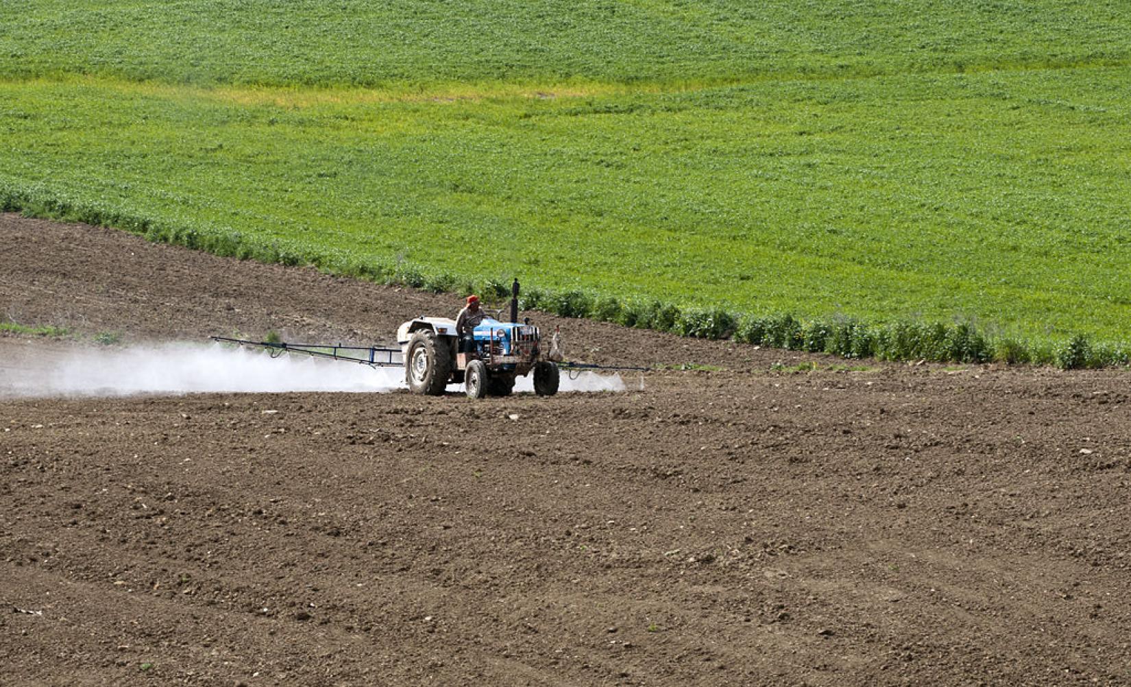 Dispersão de pesticidas em plantação em Adana, na Turquia. Foto: Wikimedia (CC)/Zeynel Cebeci