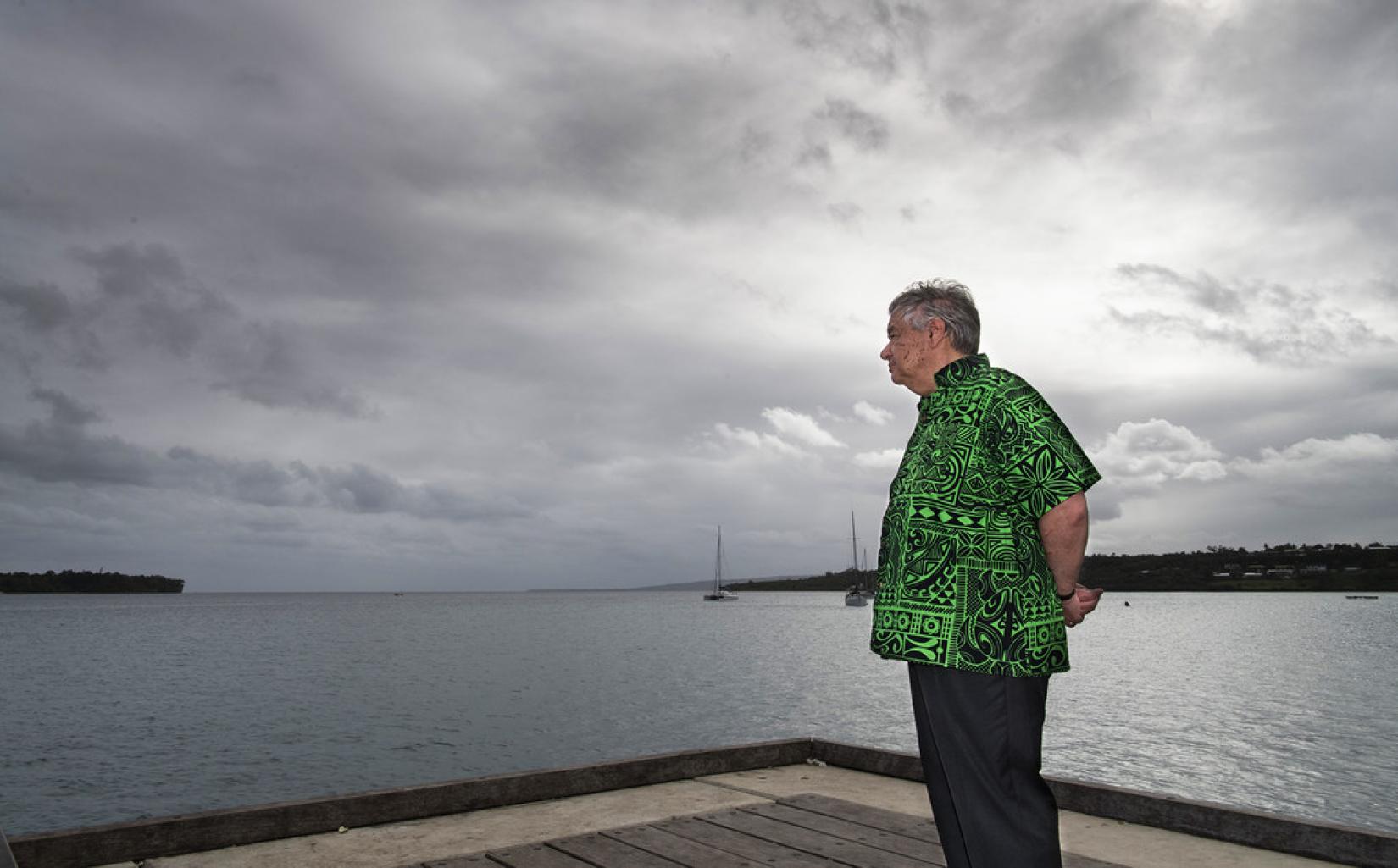 Secretário-geral das Nações Unidas, António Guterres, visita Vanuatu em última parada de missão ao Pacífico para ver os efeitos da mudança climática. Foto: ONU/Mark Garten