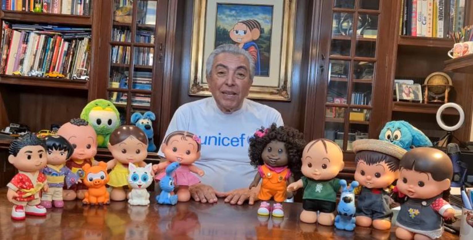 Mauricio de Sousa e outros embaixadores do UNICEF gravaram vídeos sobre a importância da vacinação infantil.