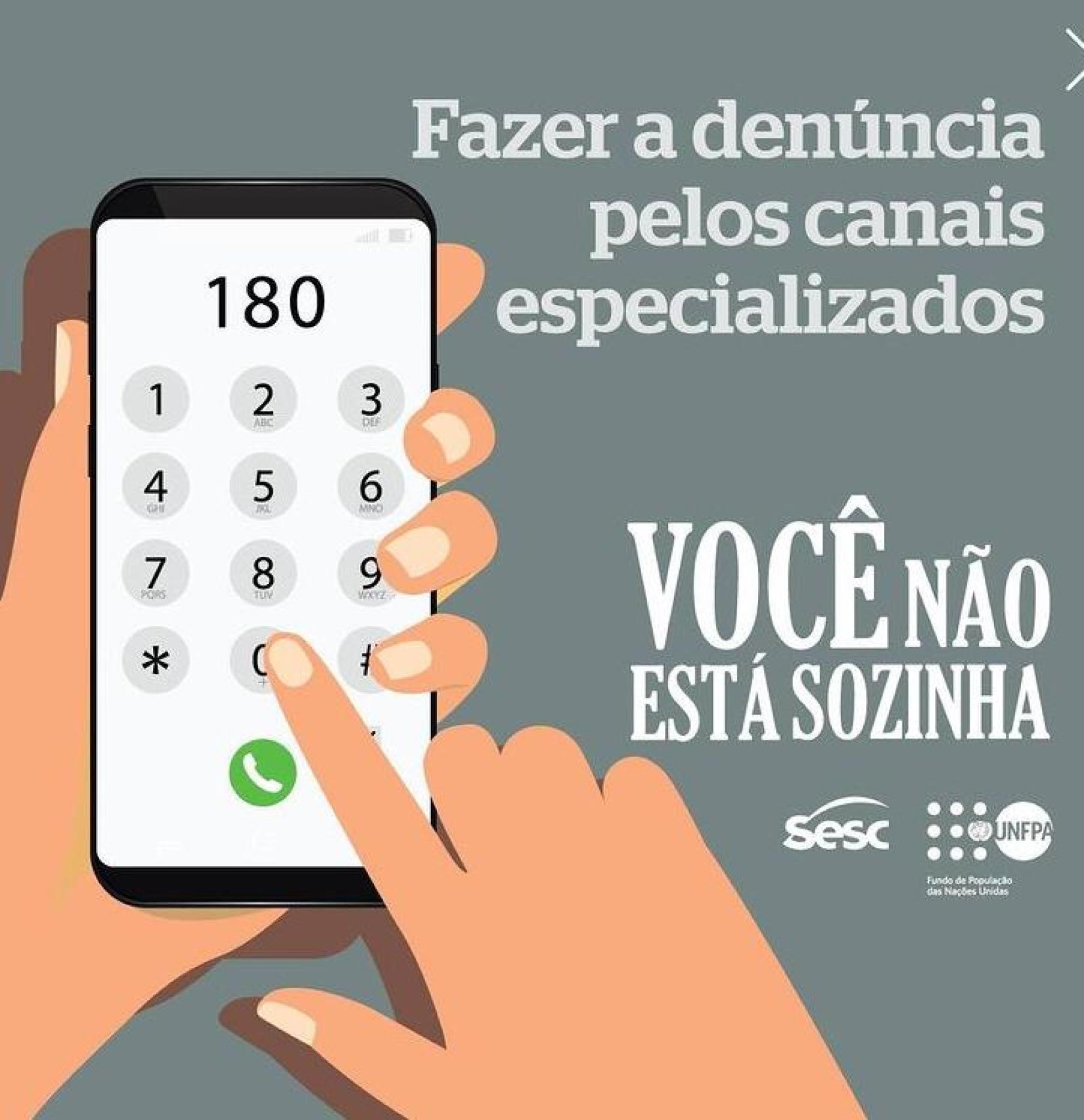 "Você não está sozinha", é fruto da parceria do Sesc e UNFPA Brasil no combate a violência de gênero em todo o país.