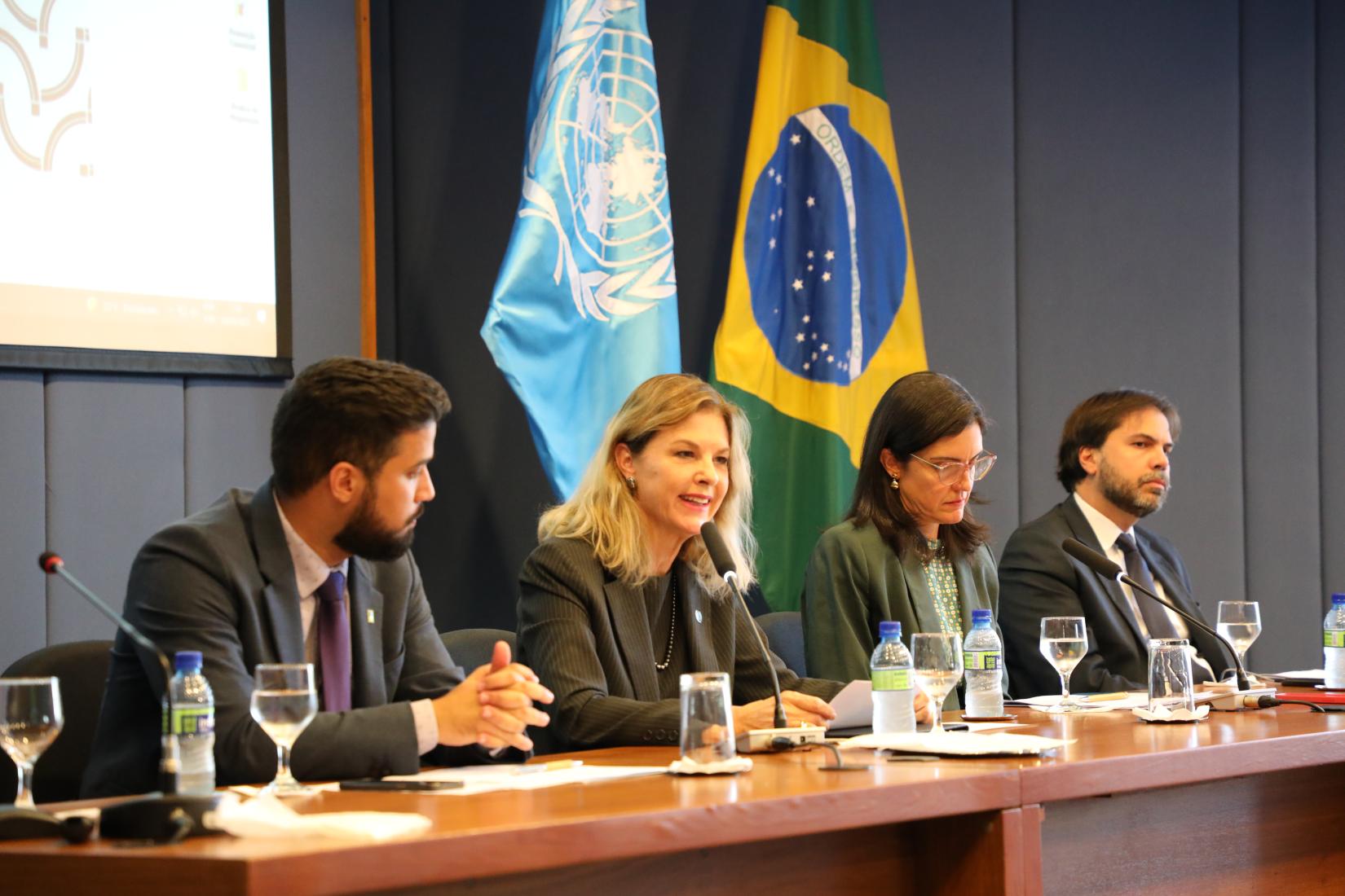 Silvia Rucks, coordenadora residente da ONU no Brasil, apresentou os princípios do novo Marco de Cooperação da ONU.