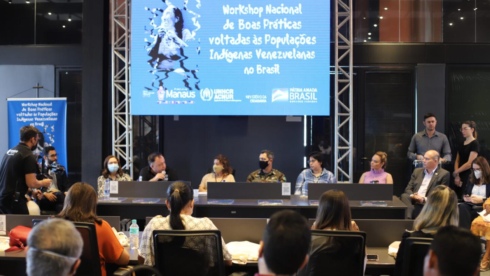 Mesa de abertura do Workshop de Boas Práticas Voltadas às Populações Indígenas em Manaus.