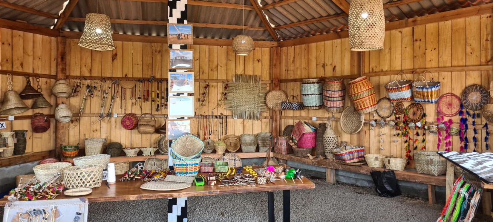 Centro de artesanato na comunidade indígena do Kondá, em Chapecó, no oeste de Santa Catarina.