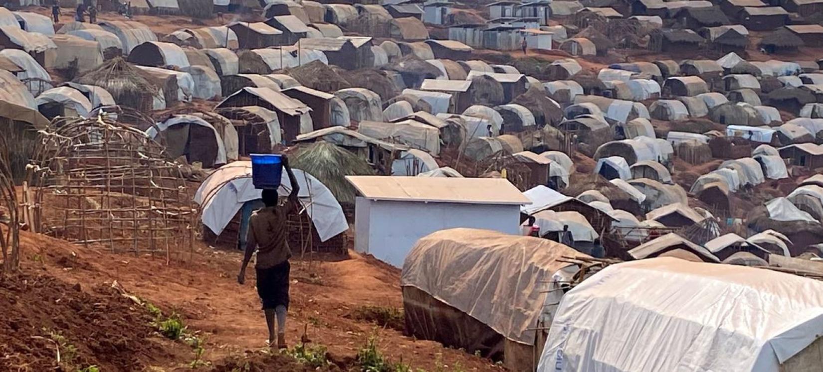 Campo de deslocados na República Democrática do Congo.