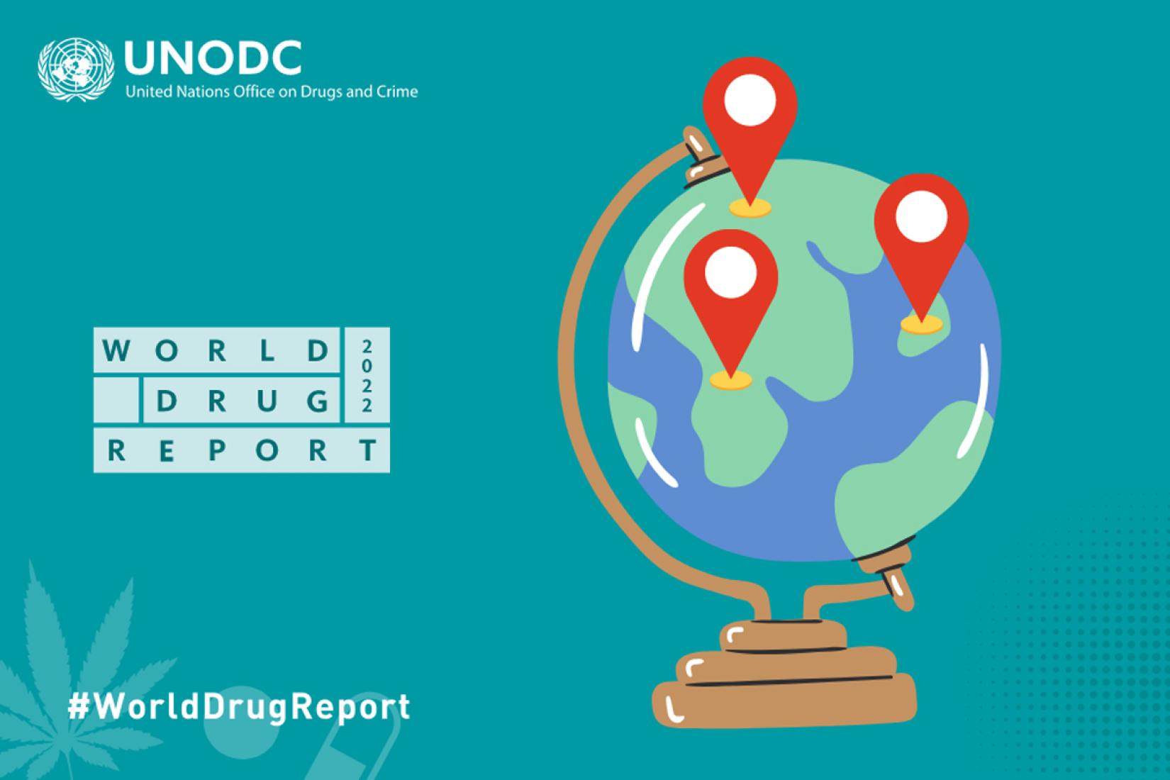 O Relatório Mundial sobre Drogas 2022 fornece uma visão global da oferta e demanda de opiáceos, cocaína, cannabis, estimulantes do tipo anfetamina e novas substâncias psicoativas (NPS), bem como seu impacto sobre a saúde.
