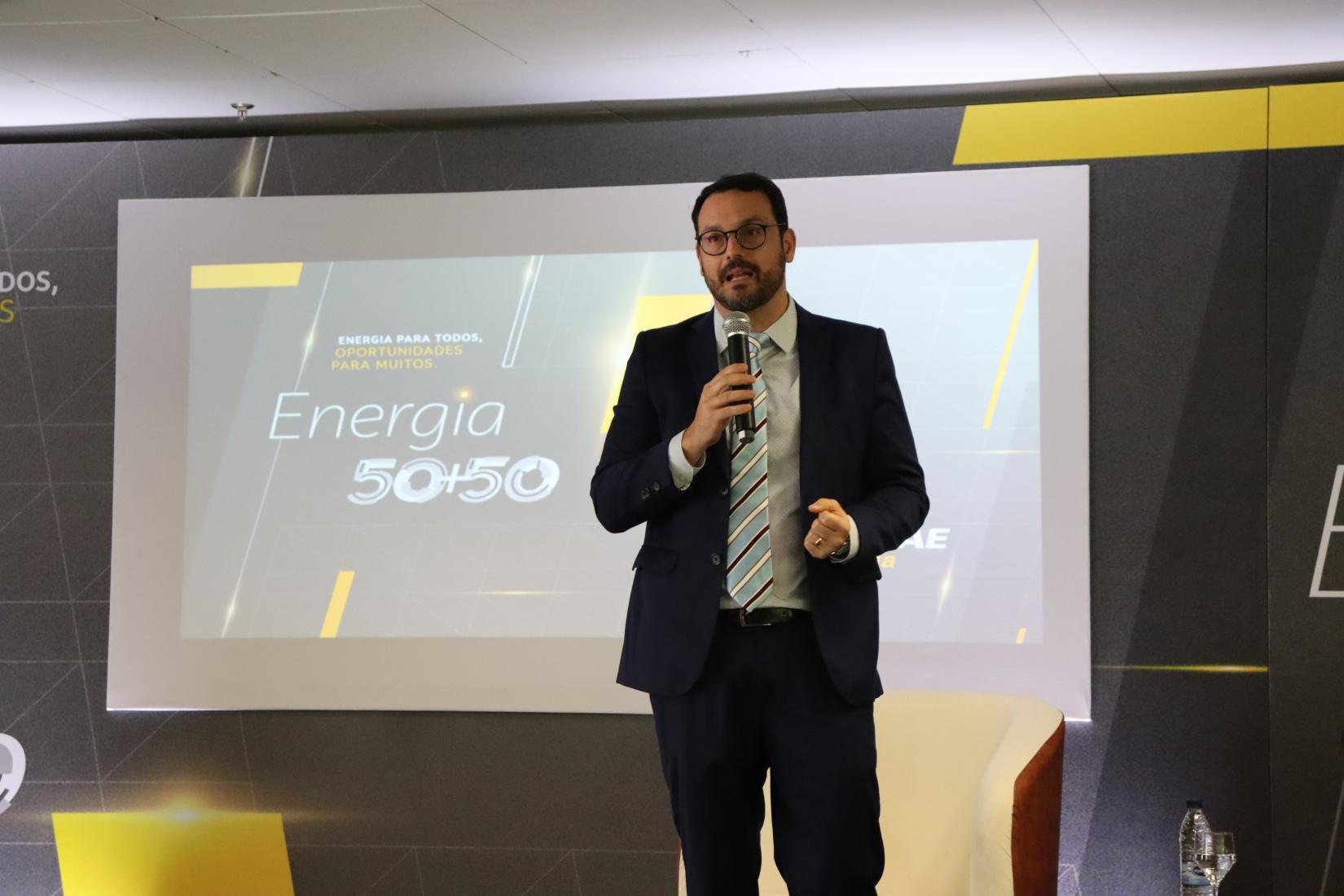 Clovis Zapata, representante adjunto da UNIDO para o Brasil e a Venezuela, no evento Energia 50+50