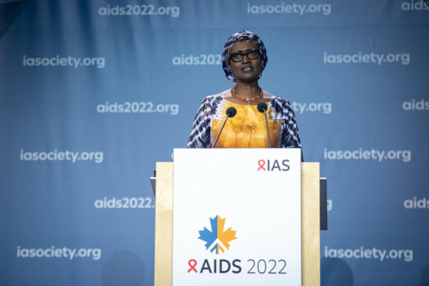 Winnie Byanyima na abertura da Conferência Internacional de AIDS. 