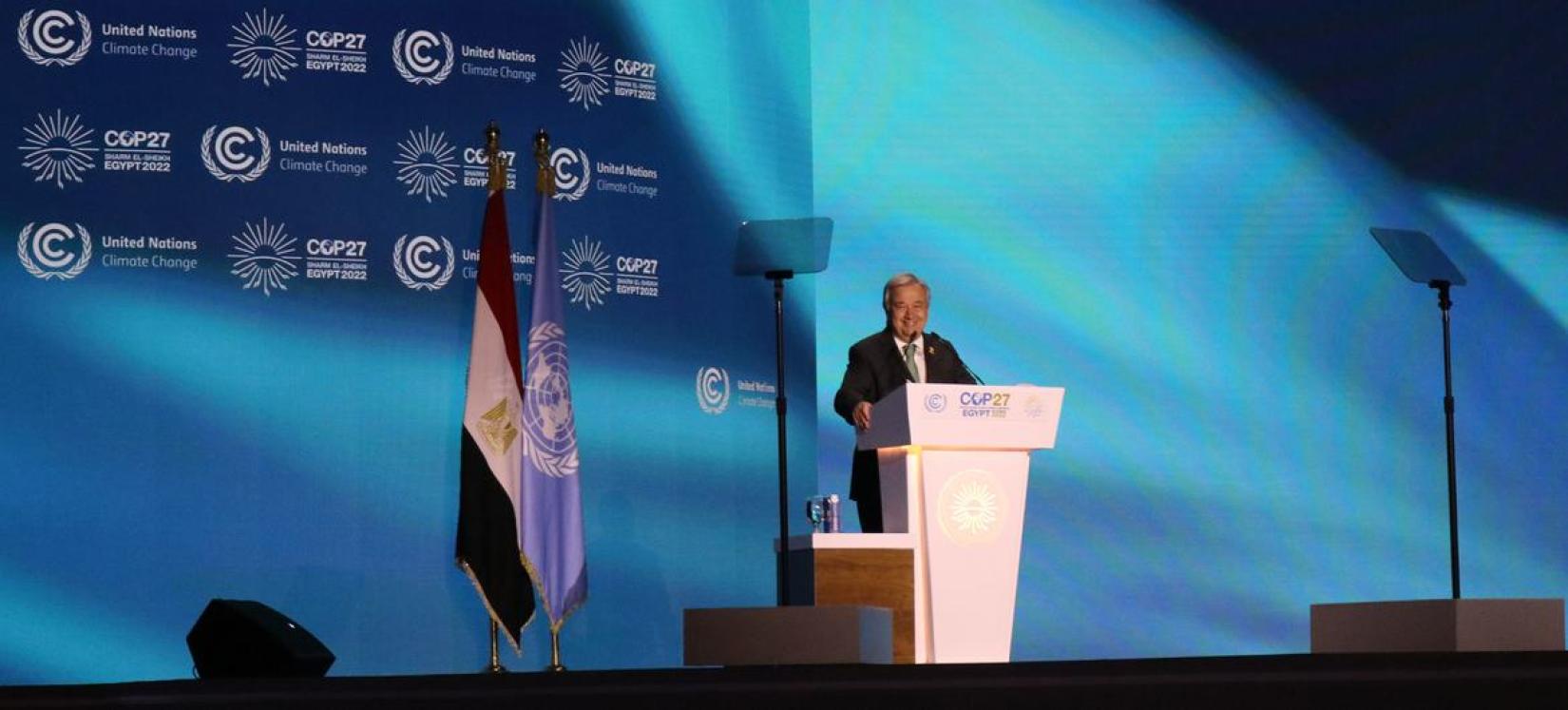 Secretário-geral António Guterres, na abertura da COP27.
