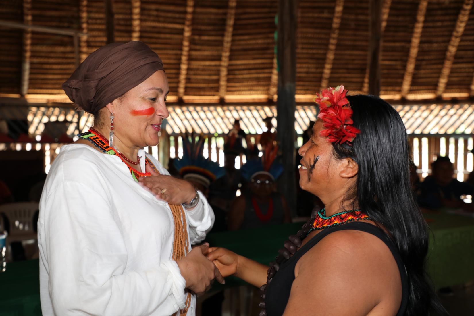 A vice-secretária-geral da ONU, Amina Mohammed, visita Terra Indígena Mapuera, no estado do Pará, Brasil