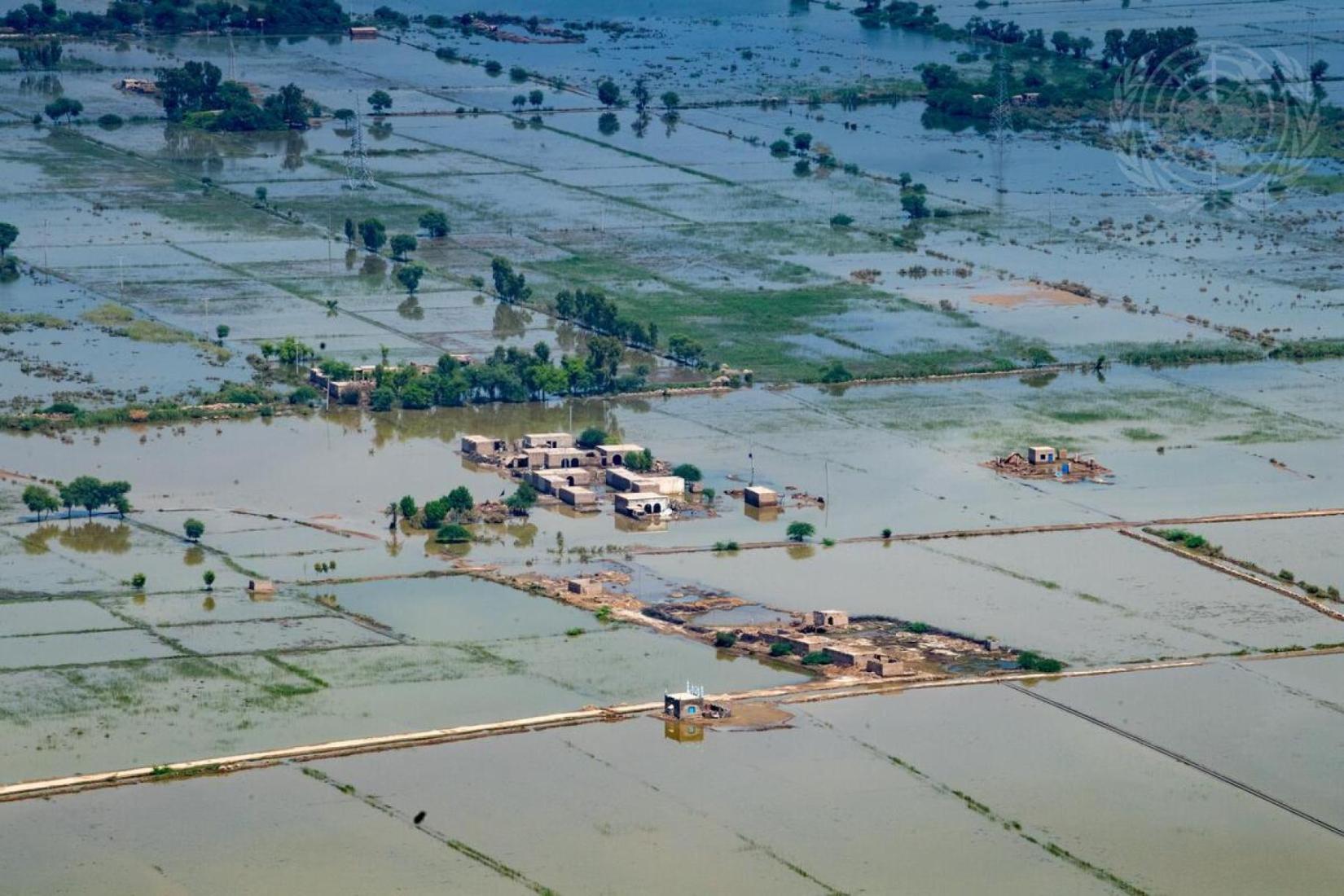 Em setembro de 2022, o Paquistão foi atingido por enchentes devastadoras que deixaram grandes áreas do país submersas.