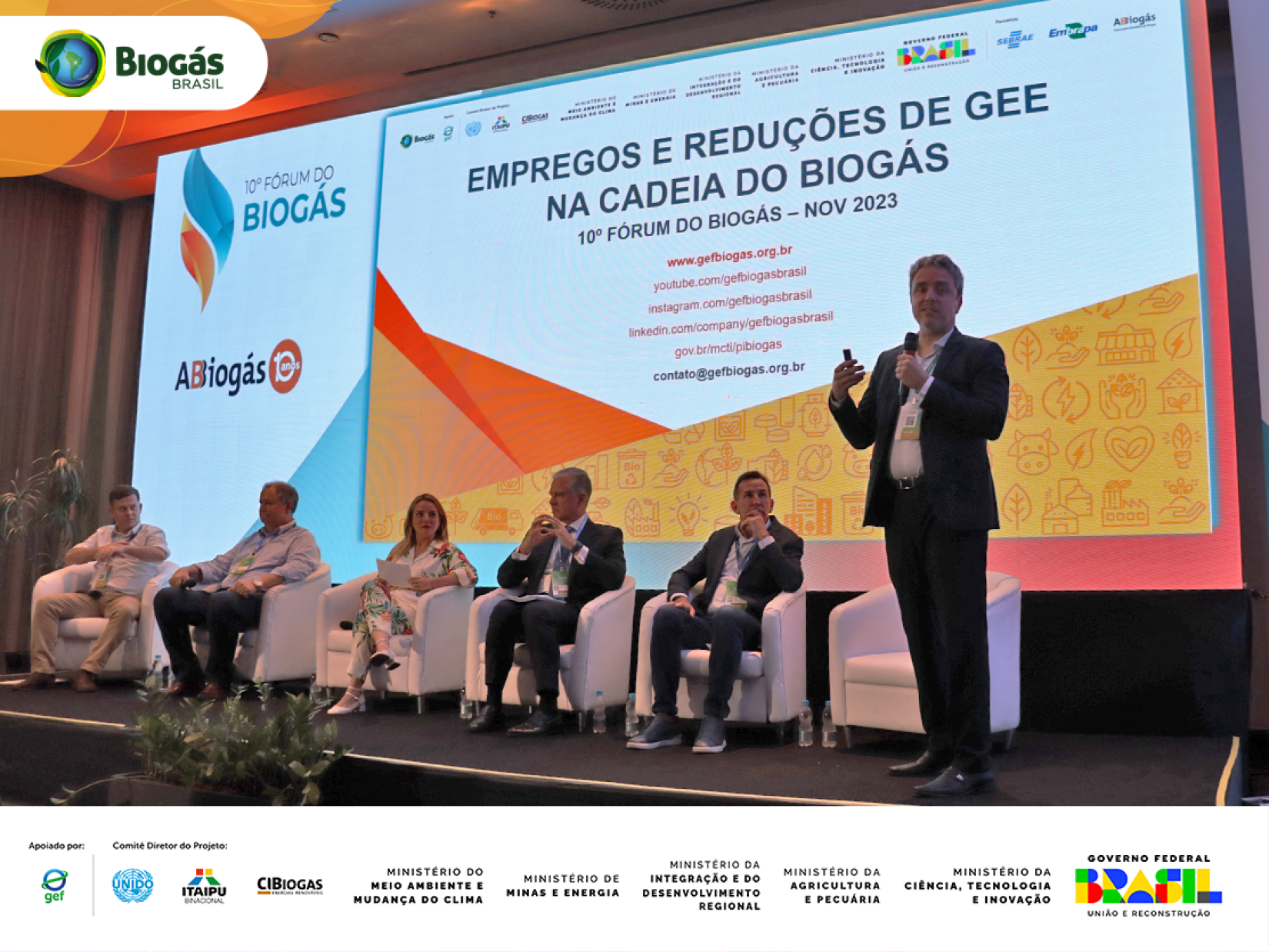 Projeto GEF Biogás Brasil lançou dados em parceria com a ABiogás durante painel do 10º Fórum do Biogás, em São Paulo (SP)