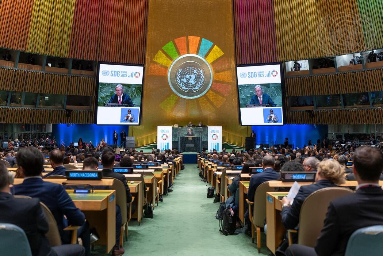 Secretário-geral discursa na abertura do debate da 78ª sessão da Assembleia Geral, no dia 19 de setembro de 2023.