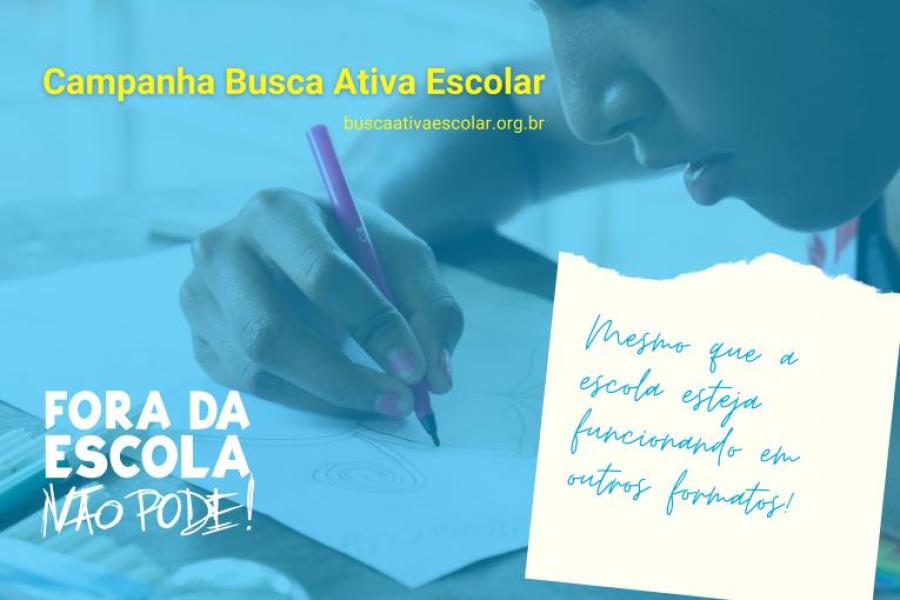 O site da campanha Busca Ativa Escolar oferece uma variedade de peças que podem ser utilizadas gratuitamente e adaptadas por qualquer município e estado. 