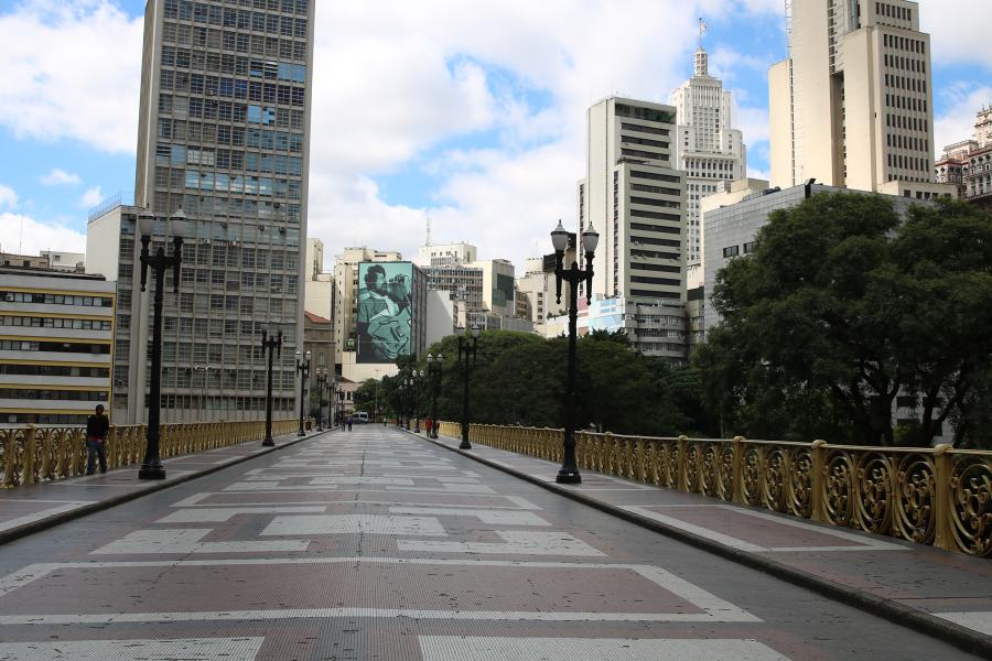 Comércio fechado em São Paulo na quarentena no início da pandemia da COVID-19