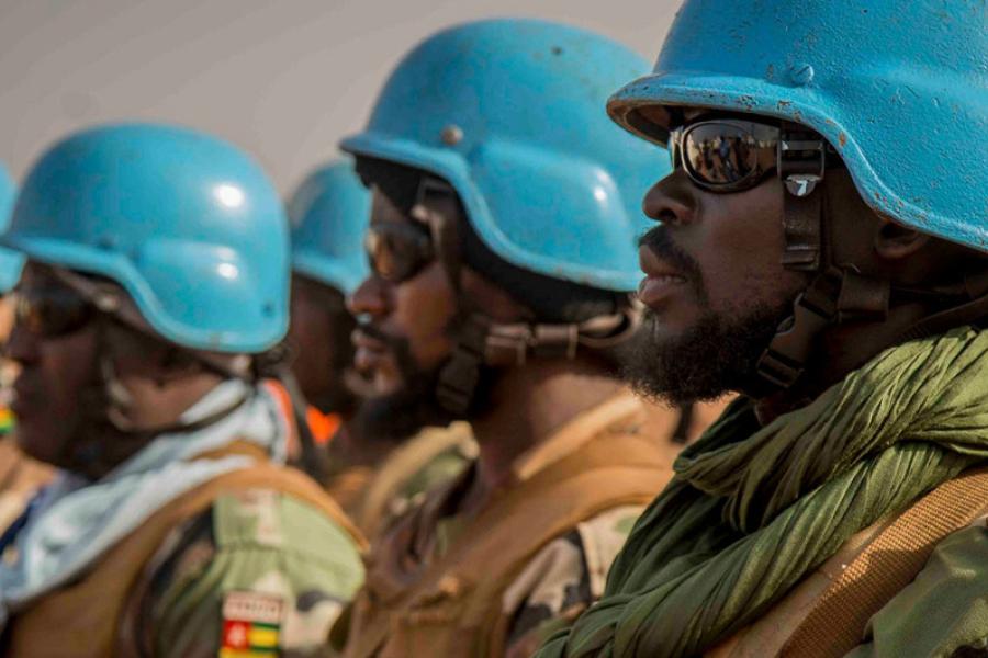 Capacetes azuis na Missão da ONU no Mali (MINUSMA) em patrulha Konno.