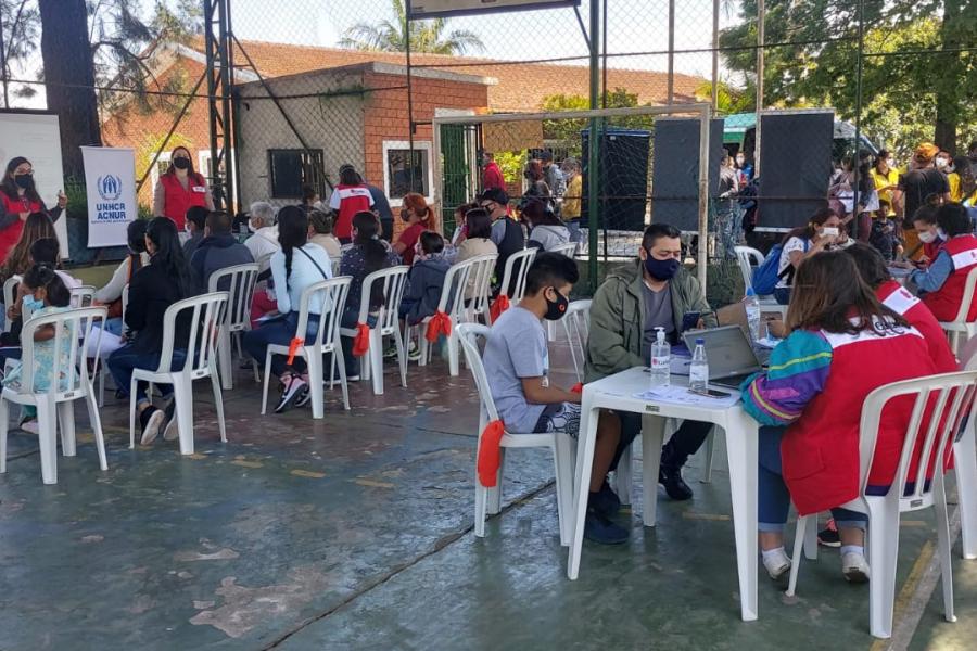 Pessoas refugiadas e migrantes da zona sul de São Paulo são atendidas no mutirão de serviços realizado com apoio do ACNUR