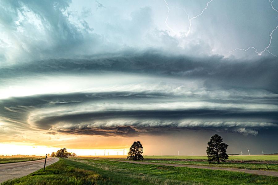 Tempestade Supercell no Colorado, nos Estados Unidos 