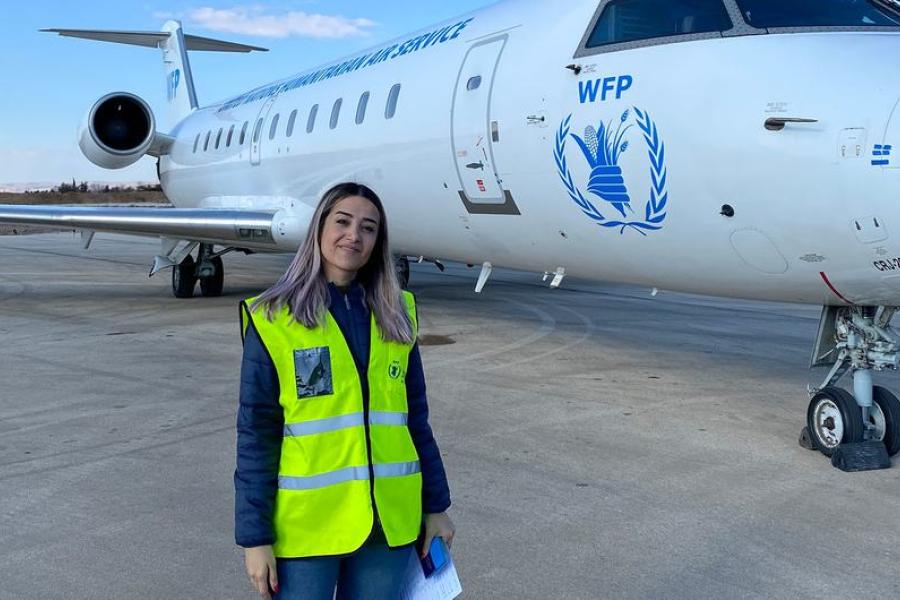 Rasha trabalha no Serviço Aéreo Humanitário das Nações Unidas do Programa Mundial de Alimentos (WFP)