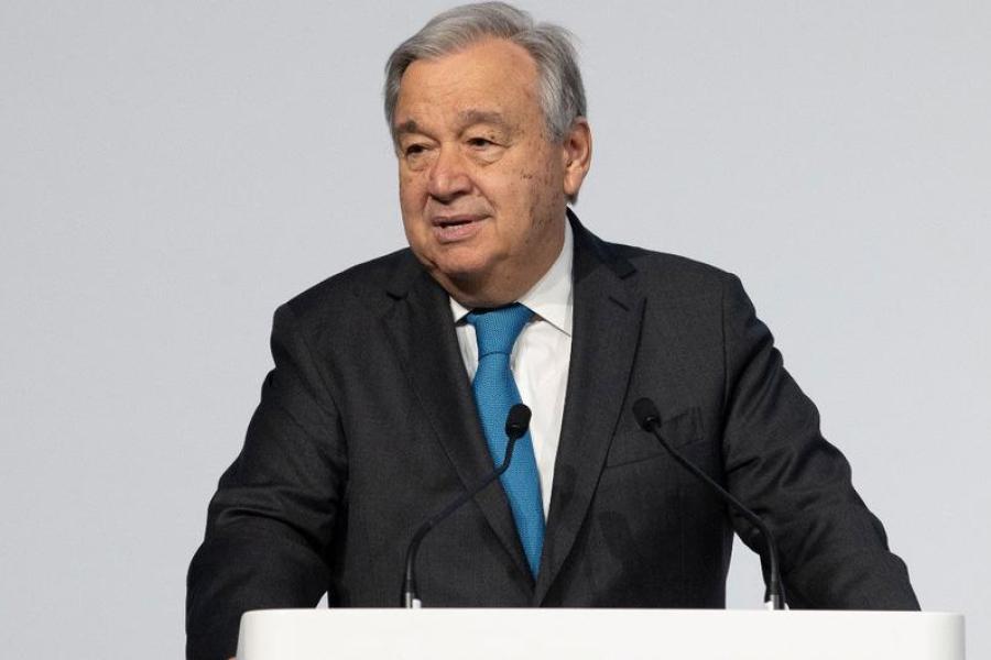 Secretário-geral da ONU, António Guterres, discursa na Conferência dos Oceanos, em Lisboa