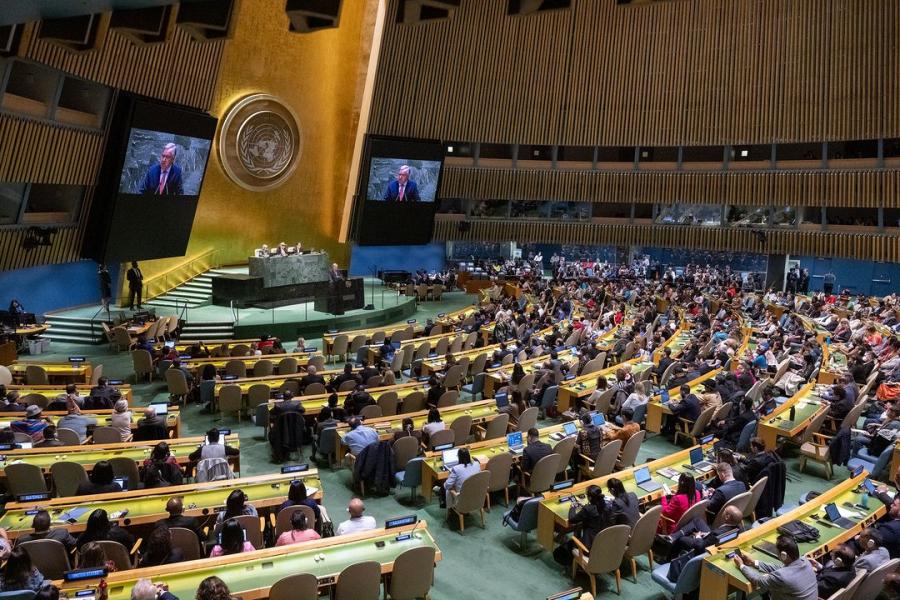 Abertura da 22ª Sessão do Fórum Permanente sobre Questões Indígenas, na sede das Nações Unidas em Nova Iorque, no dia 17 de abril de 2023. 
