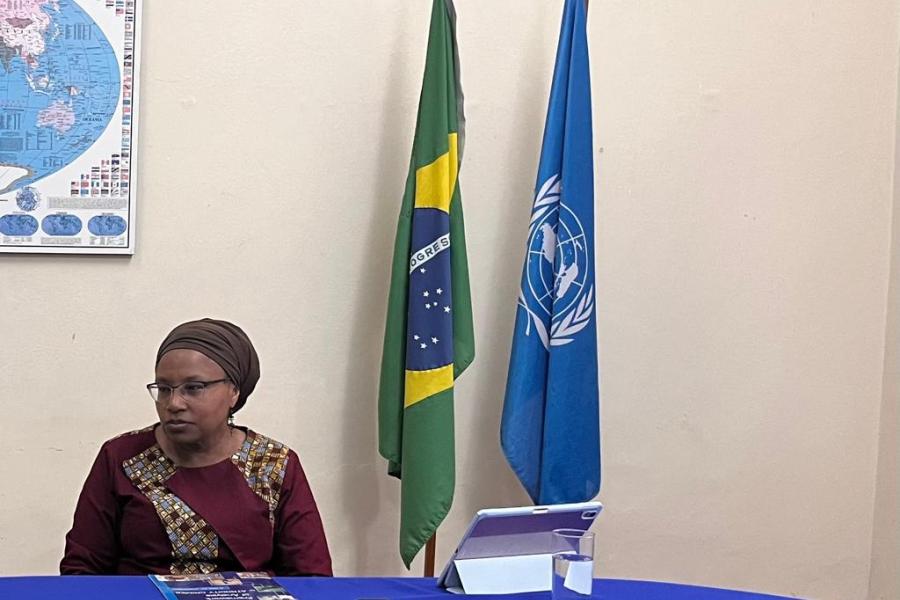 Sub-secretária-geral das Nações Unidas e Assessora Especial para Prevenção do Genocídio, Alice Wairimu Nderitu, pouco antes da coletiva de imprensa sobre visita ao Brasil